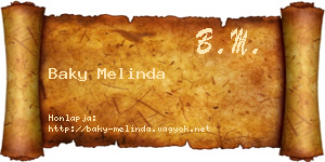 Baky Melinda névjegykártya